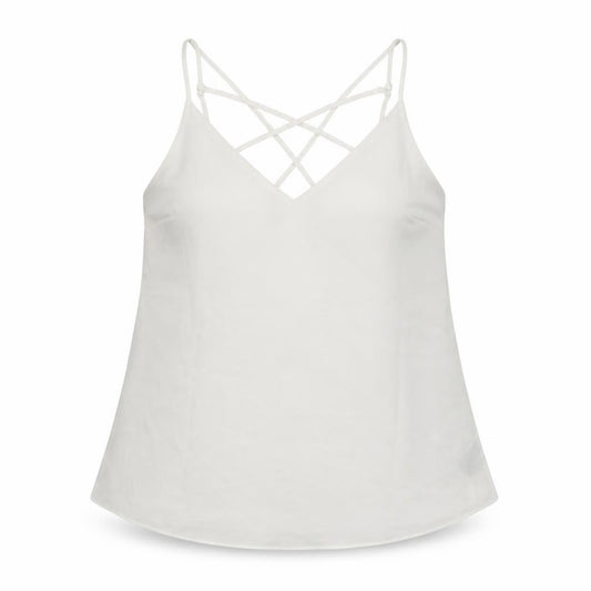Front view of Next women’s ivory polyester basic blouse, size UK 12, halter