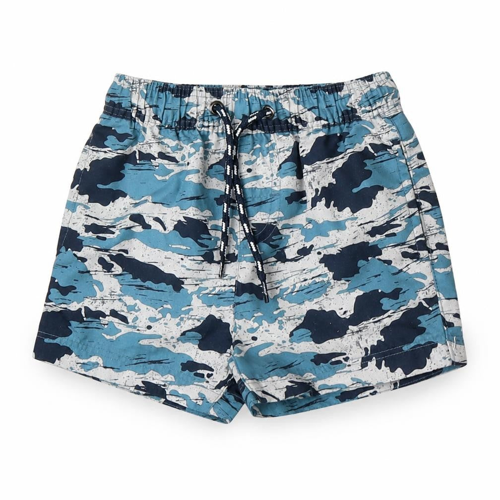 NEXT Boys Blue Camouflage Polyester Cropped Trousers Size 9-12 Months  Tie