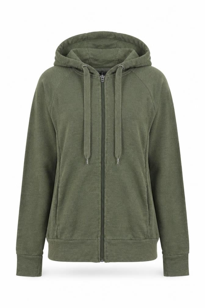 Front view of Next women’s green jacket, size UK 8, zip