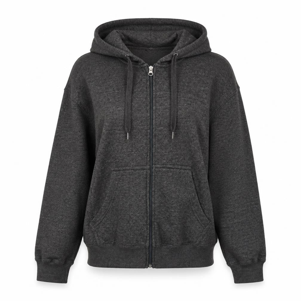 Front view of Preworn women’s grey jacket, size UK 12