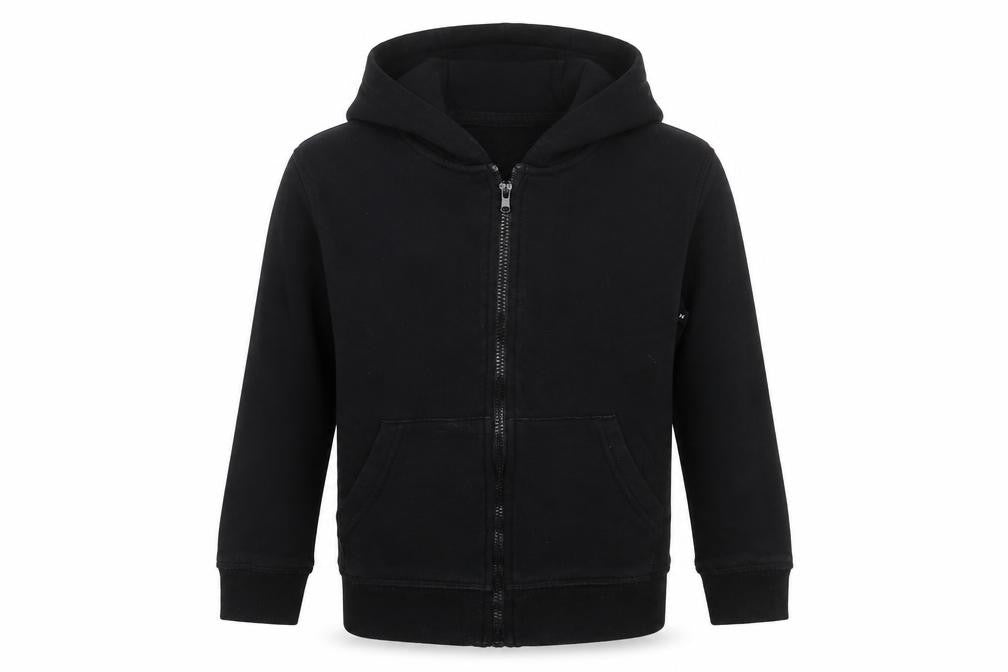 Front view of Pep&Co boys’ black jacket, size 5-6, years zip