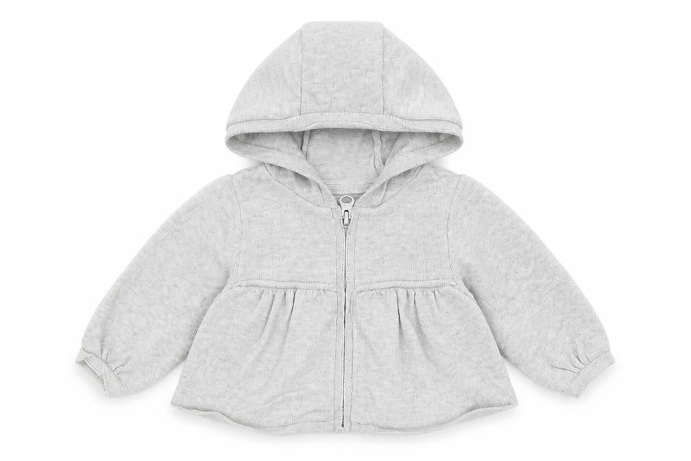 Mothercare Girls Grey  Cotton Cardigan Jumper Size 0-3 Months  Zip