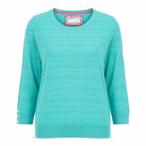 Marks and Spencer Womens Green Round Neck  Cotton Pullover Jumper Size 12