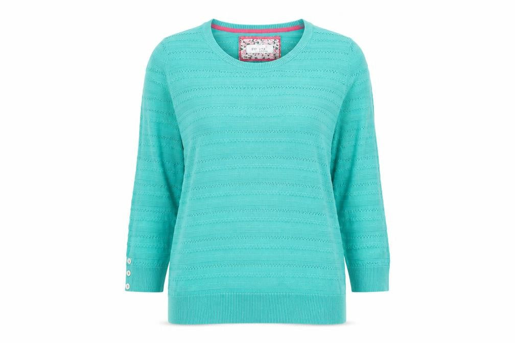 Marks and Spencer Womens Green Round Neck  Cotton Pullover Jumper Size 12