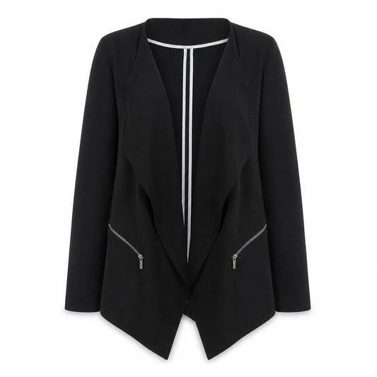 Front view of Dorothy Perkins women’s black jacket, size UK 10