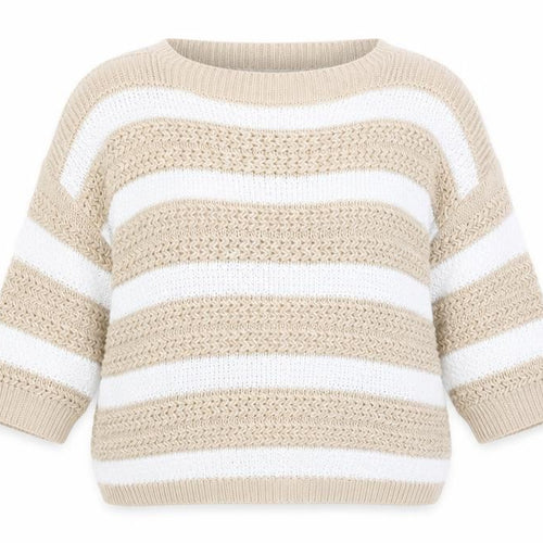 F&F Womens Multicoloured Round Neck Striped Acrylic Pullover Jumper Size 12