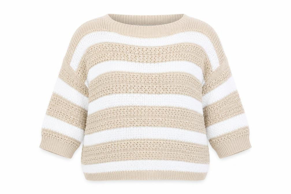 F&F Womens Multicoloured Round Neck Striped Acrylic Pullover Jumper Size 12