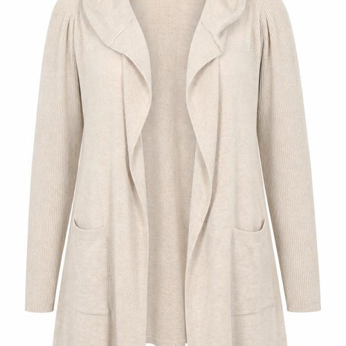 F&F Womens Beige Collared  Nylon Cardigan Jumper Size 10