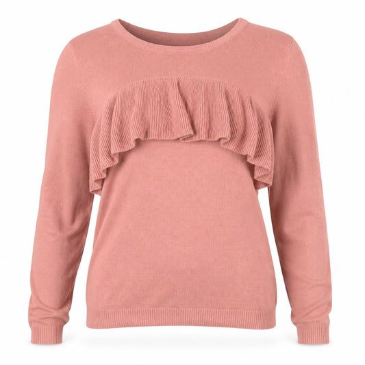 Front view of ASOS women’s pink round neck cotton jumper, size UK 12