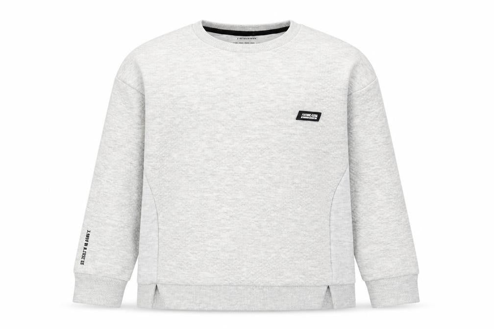 Front view of Primark boys’ gold cotton pullover sweatshirt, size 5-6, years pullover