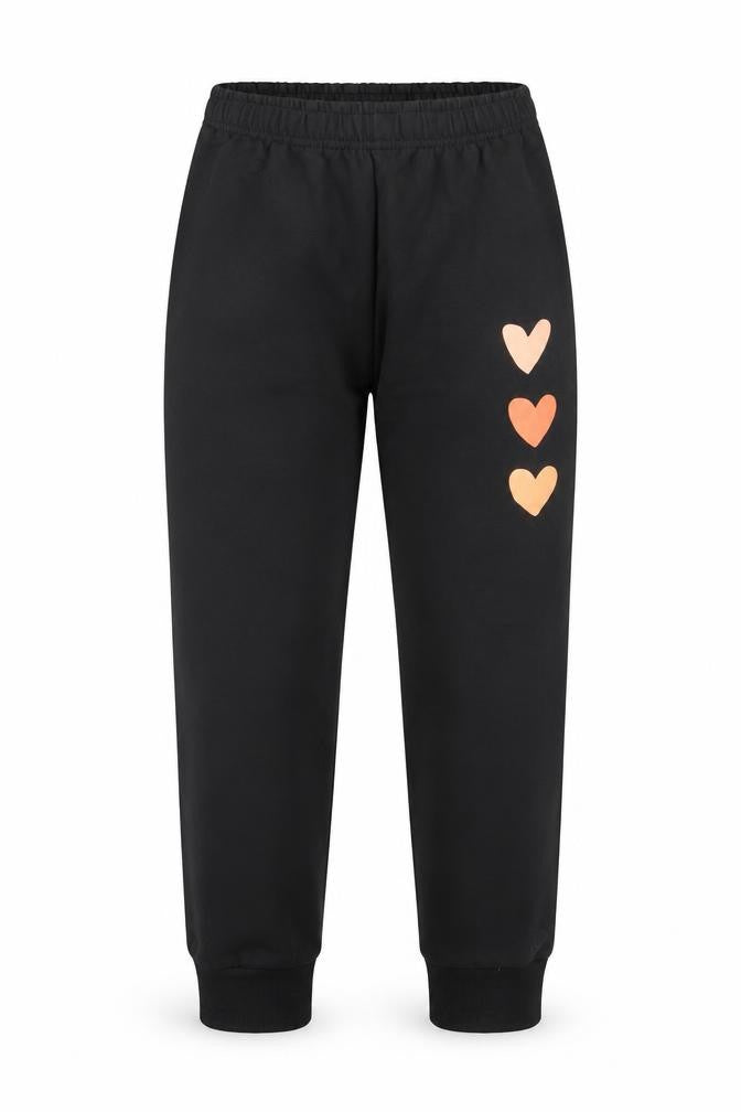 Front view of SHEIN girls’ black polyester jogger trousers, size 9, months regular