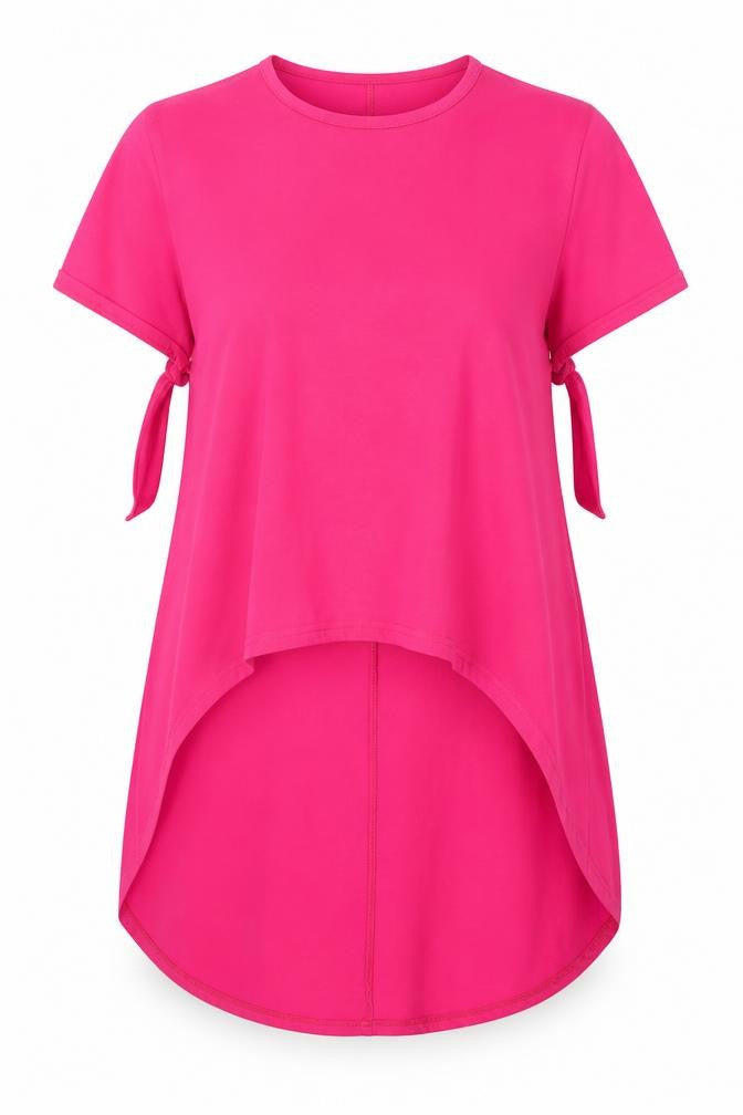 jenerique Womens Pink  Polyester Tunic T-Shirt Size 8 Crew Neck