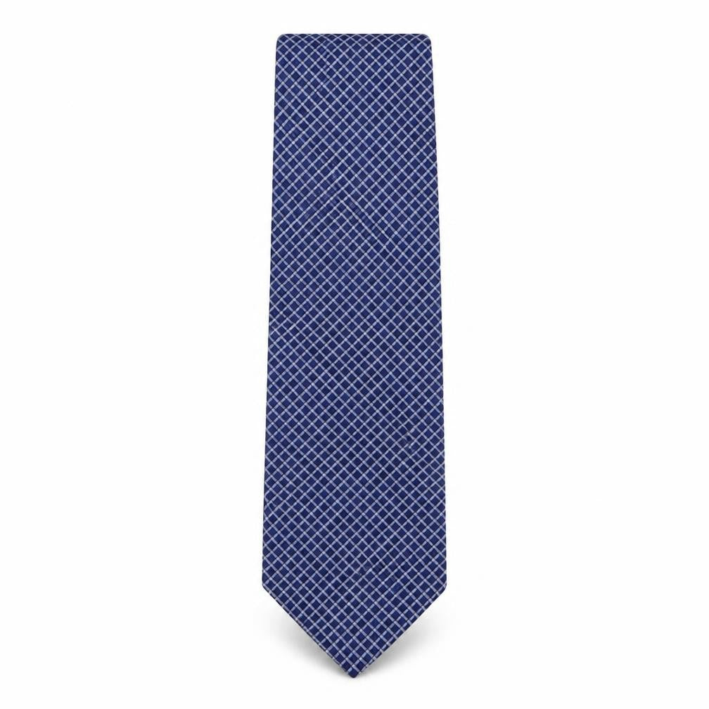 Debenham & Freeman  Mens Blue Plaids & Checks Silk Pointed Tie One Size