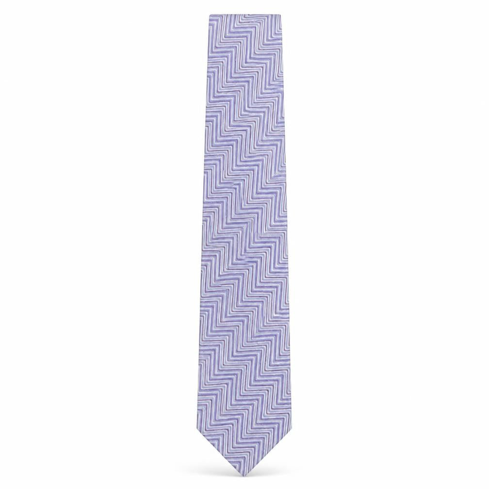 Front view of Roderick Charles men’s multicoloured geometric silk pointed tie one size