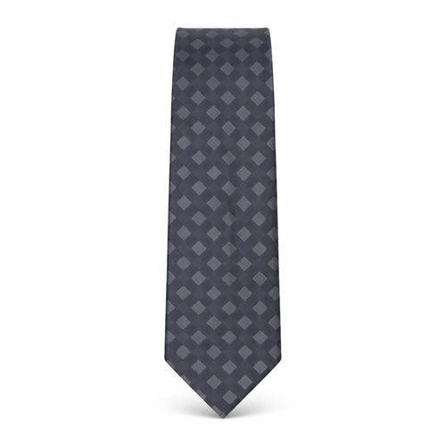 Frangi Mens Grey Plaids & Checks Silk Pointed Tie One Size