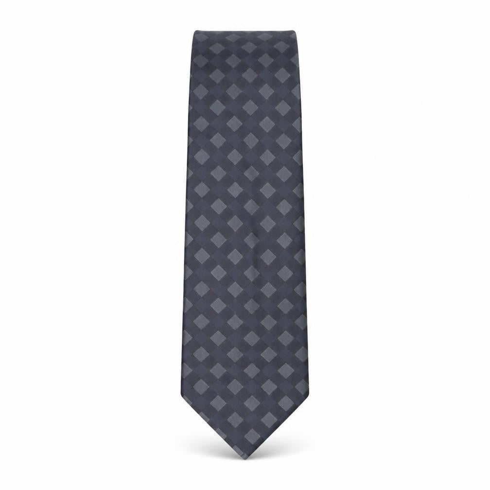 Frangi Mens Grey Plaids & Checks Silk Pointed Tie One Size