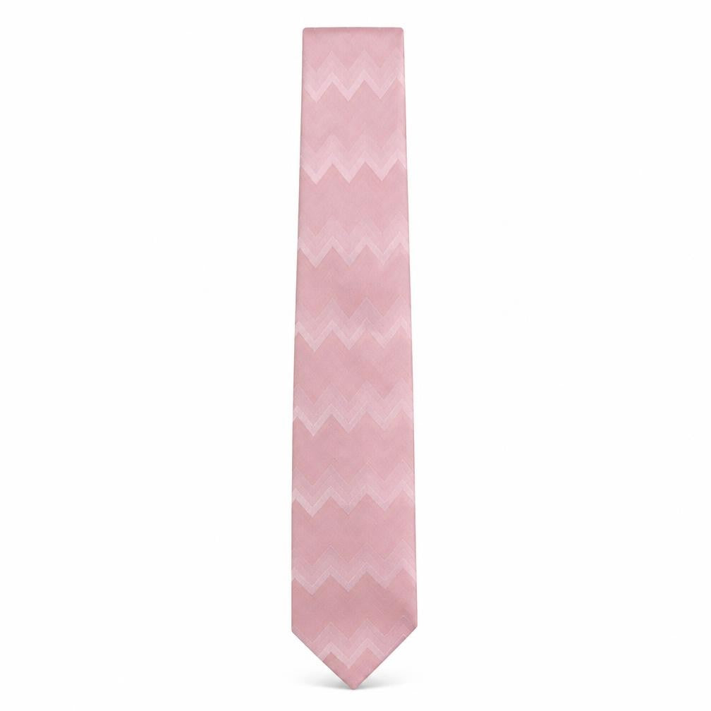 Front view of Michaelis men’s pink geometric silk pointed tie one size