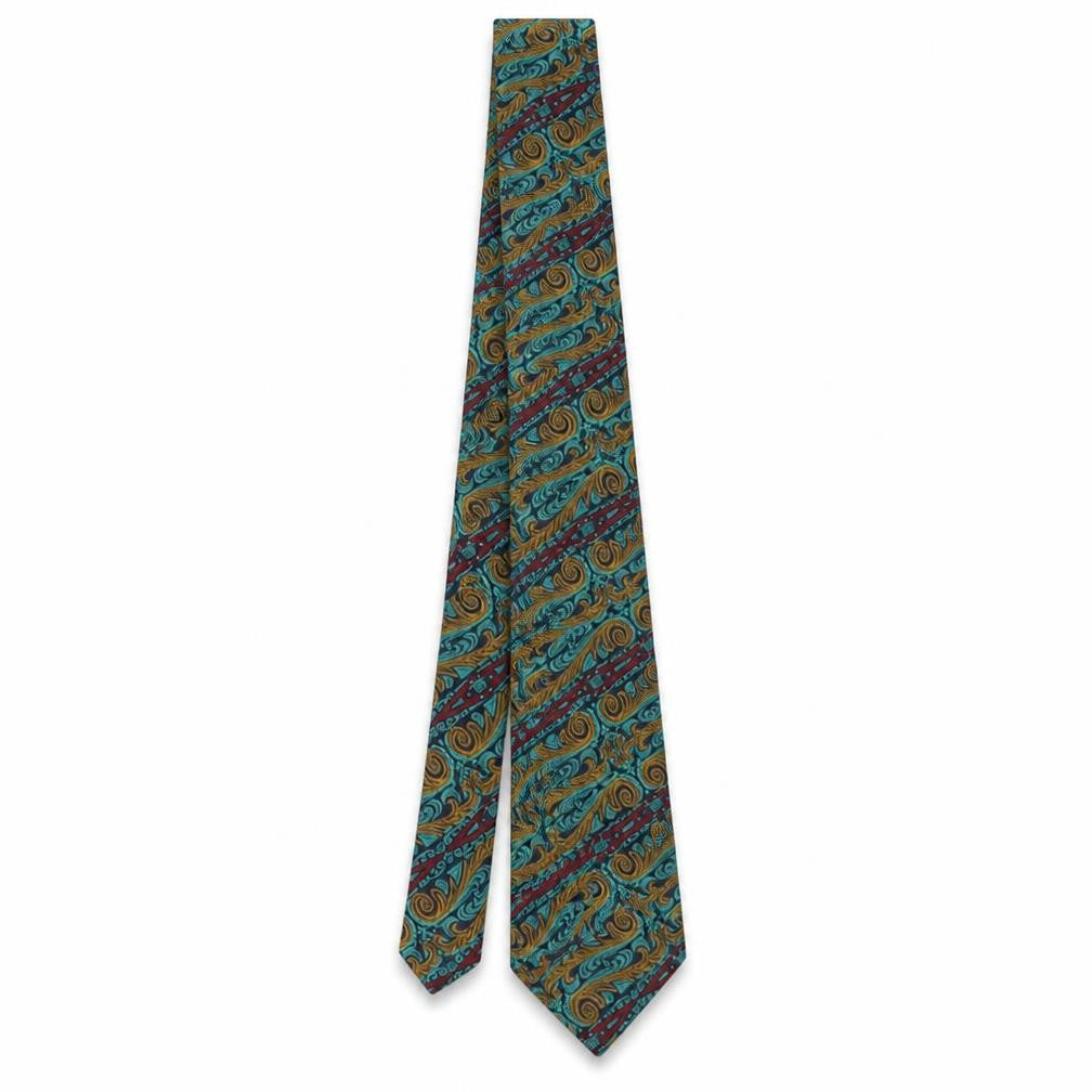 Front view of Michelsons men’s multicoloured paisley polyester pointed tie one size