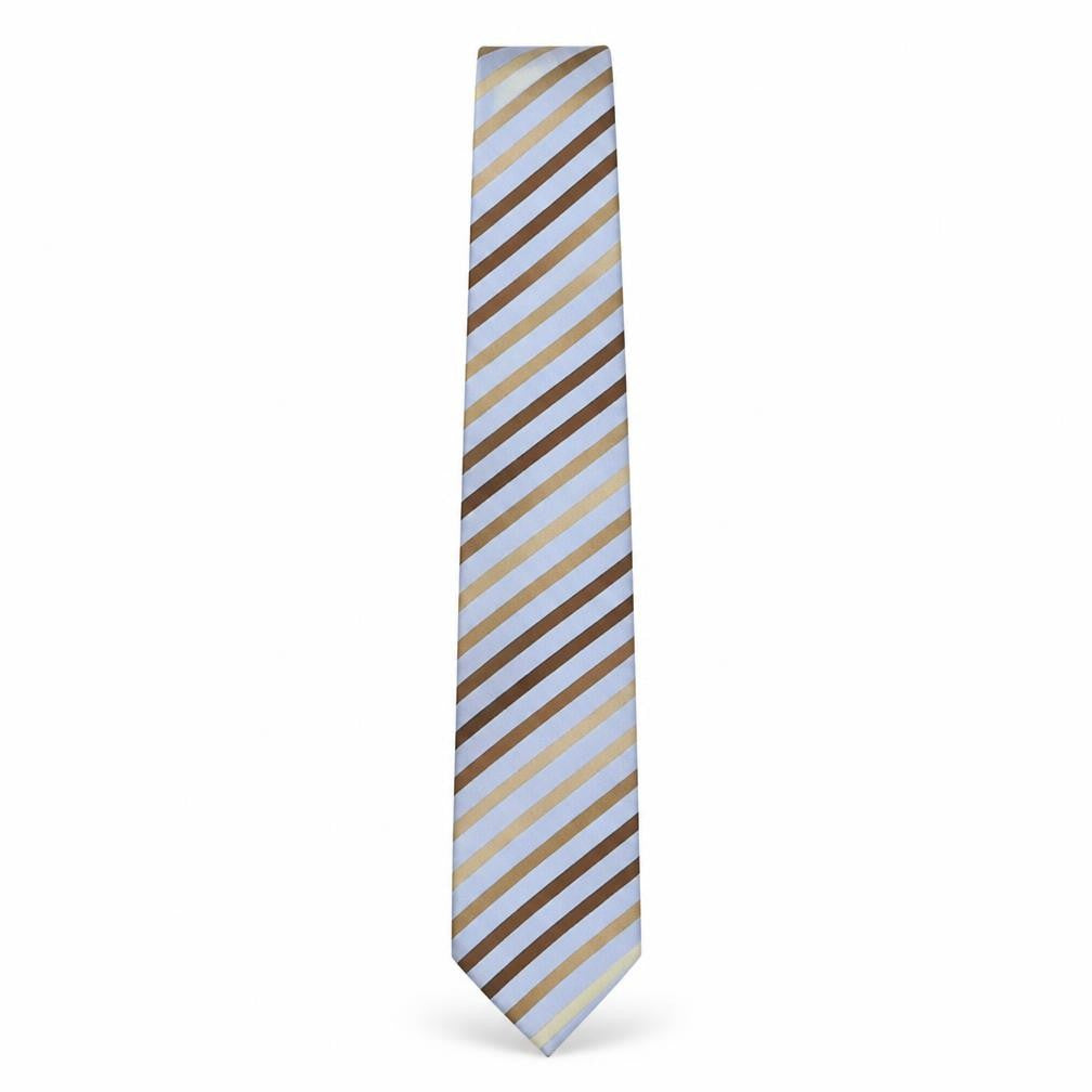 Front view of Linea men’s multicoloured striped silk pointed tie one size