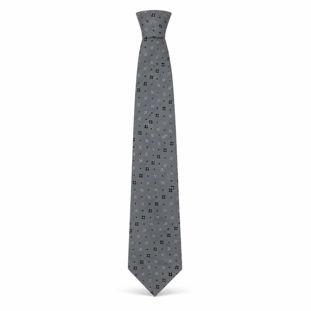 John Lewis Mens Grey Floral Silk Pointed Tie One Size