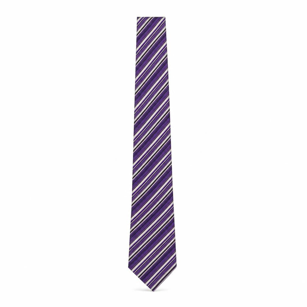 Front view of Dalemli men’s multicoloured striped silk pointed tie one size