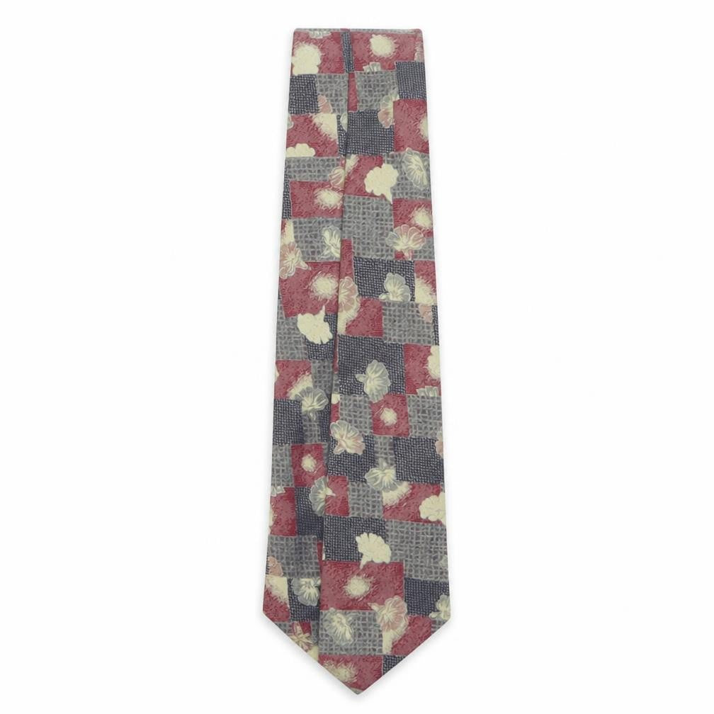 Front view of Marks & Spencer men’s multicoloured plaids & checks polyester pointed tie one size