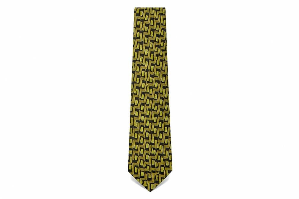 Emilio Lanzetti Mens Multicoloured Geometric Silk Pointed Tie One Size