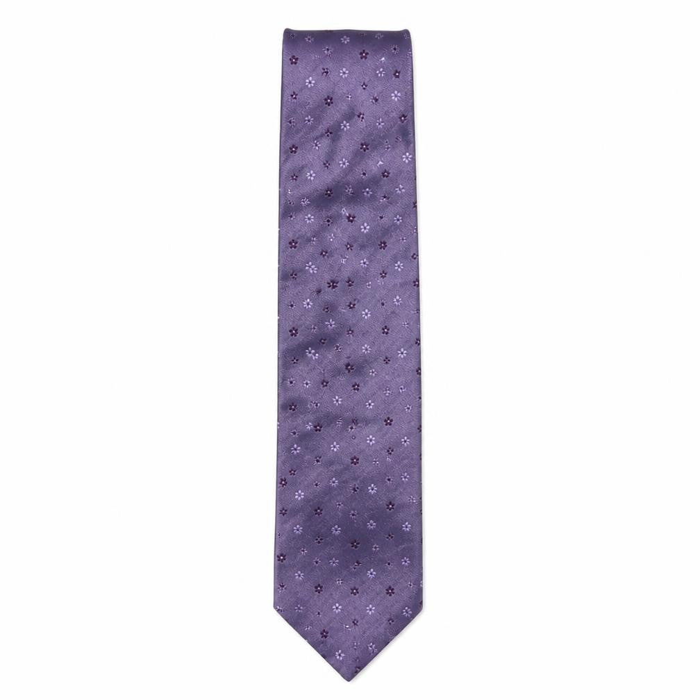 Marks and Spencer Mens Purple Floral Silk Pointed Tie One Size