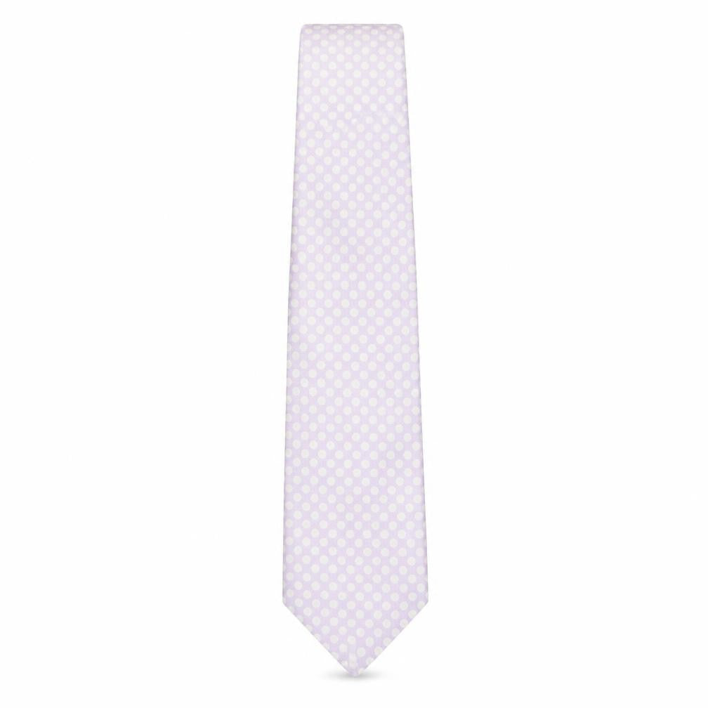 Front view of Stvdio men’s pink polka dot silk pointed tie one size