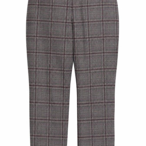Peter Hahm Womens Purple Check Wool Trousers  Size 36 in L30 in Regular Button
