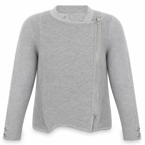 JD Williams Womens Grey Round Neck  Viscose Full Zip Jumper Size 12