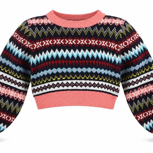 Missguided Womens Pink Crew Neck Geometric Acrylic Pullover Jumper Size S   - Blue