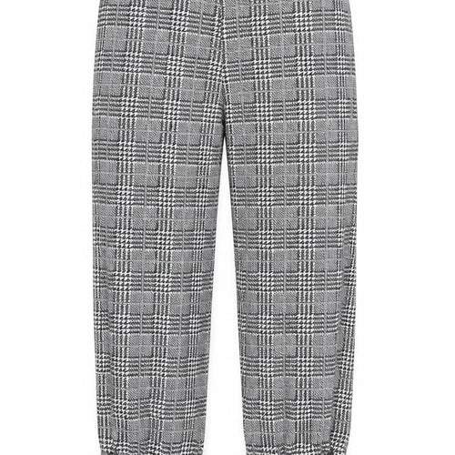 Topshop Womens Black Houndstooth Viscose Capri Trousers Size 8 L21 in Regular