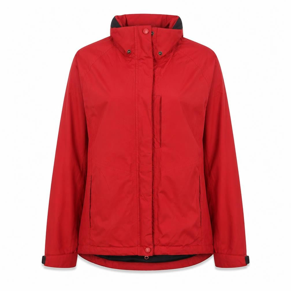 Front view of Crane women’s red rain coat coat, size M, zip - unisex