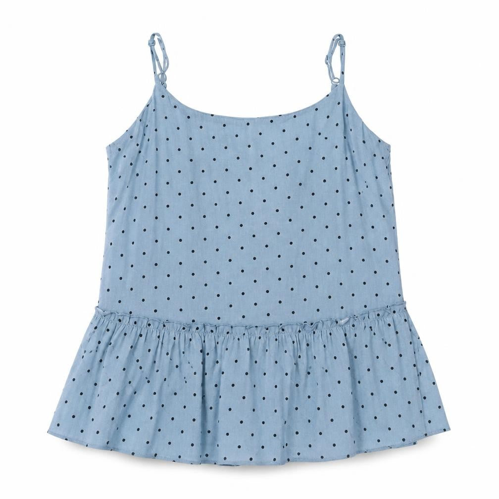George Womens Blue Polka Dot Viscose Camisole Blouse Size 8 Round Neck