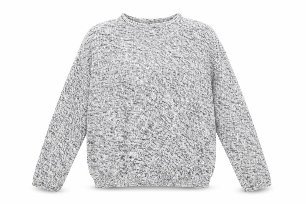 Front view of New Look women’s grey round neck cotton jumper, size S