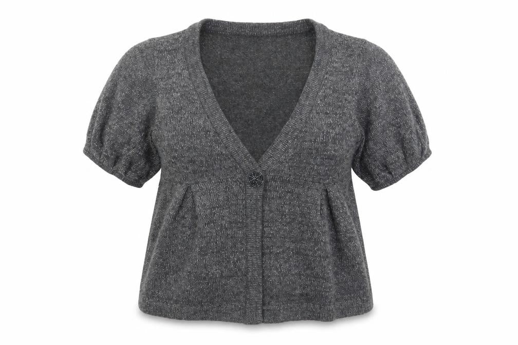 George Womens Grey V-Neck  Acrylic Cardigan Jumper Size 14