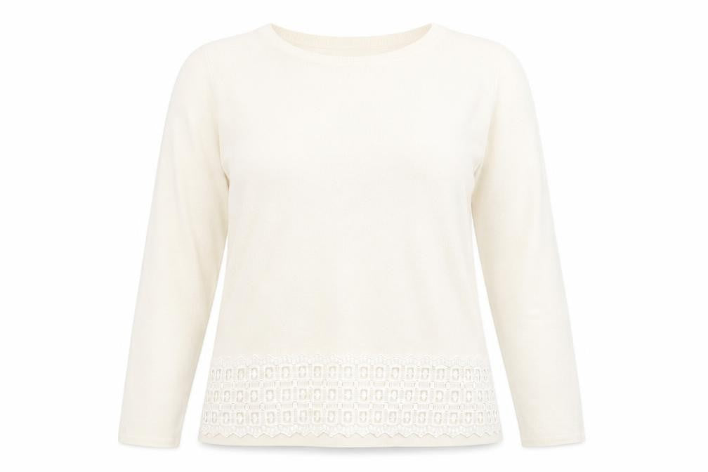 Dorothy Perkins Womens Ivory Round Neck  Viscose Pullover Jumper Size 18