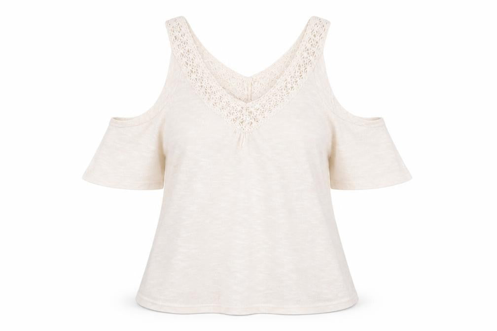 Front view of New Look women’s pink v-neck viscose jumper, size UK 14