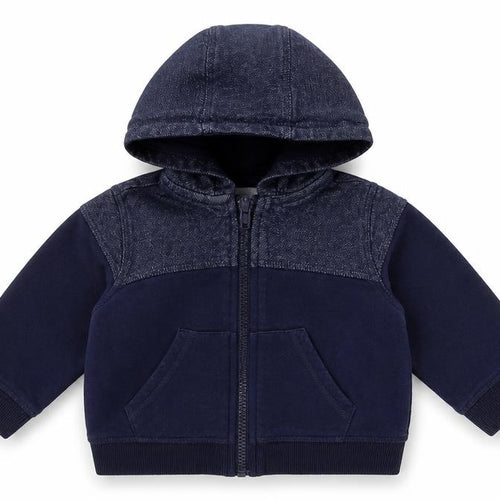 Matalan Boys Blue  Cotton Full Zip Jumper Size 6-9 Months  Zip