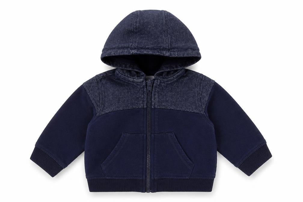 Matalan Boys Blue  Cotton Full Zip Jumper Size 6-9 Months  Zip