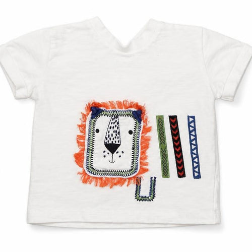 F&F Girls White  Cotton Basic T-Shirt Size 9-12 Months Crew Neck Snap