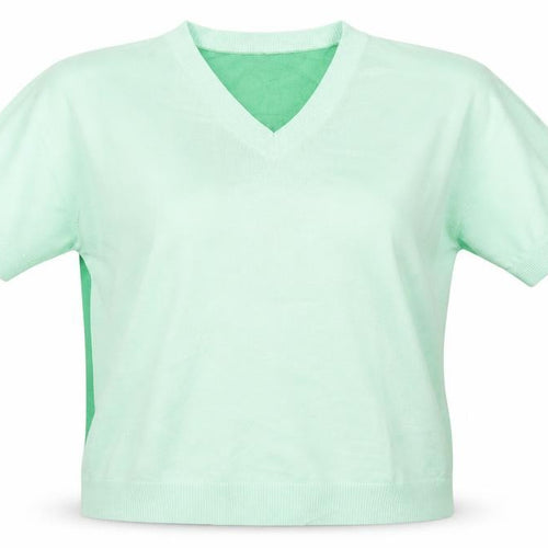 Marks and Spencer Womens Green V-Neck  Viscose Pullover Jumper Size 16