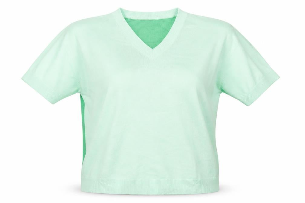 Marks and Spencer Womens Green V-Neck  Viscose Pullover Jumper Size 16