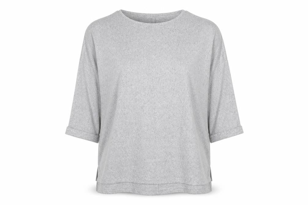 Front view of New Look women’s grey polyester basic blouse, size S, round neck