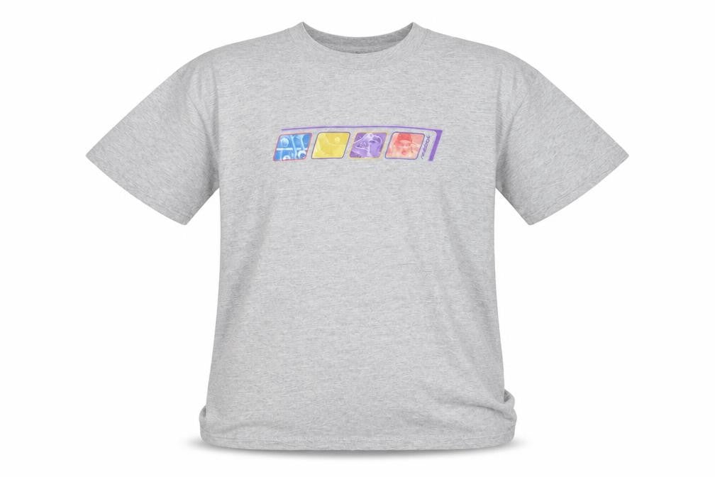 Front view of Reebok women’s grey cotton basic t-shirt, size M, round neck
