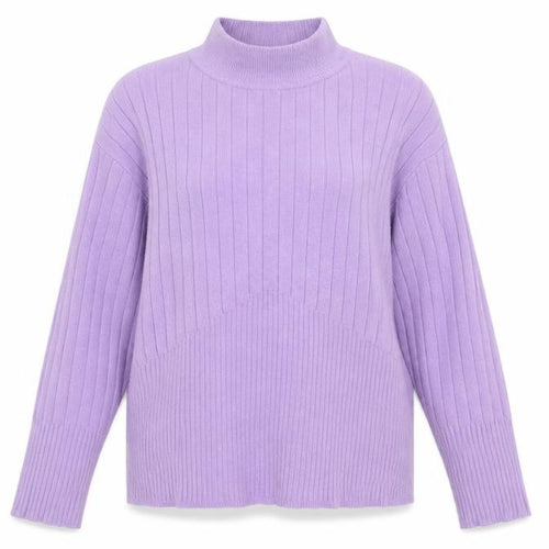 Marks and Spencer Womens Purple Round Neck Geometric Viscose Pullover Jumper Size 14