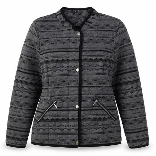 Klaas Womens Grey Geometric  Jacket  Size 10  Zip