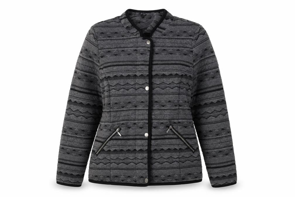 Klaas Womens Grey Geometric  Jacket  Size 10  Zip