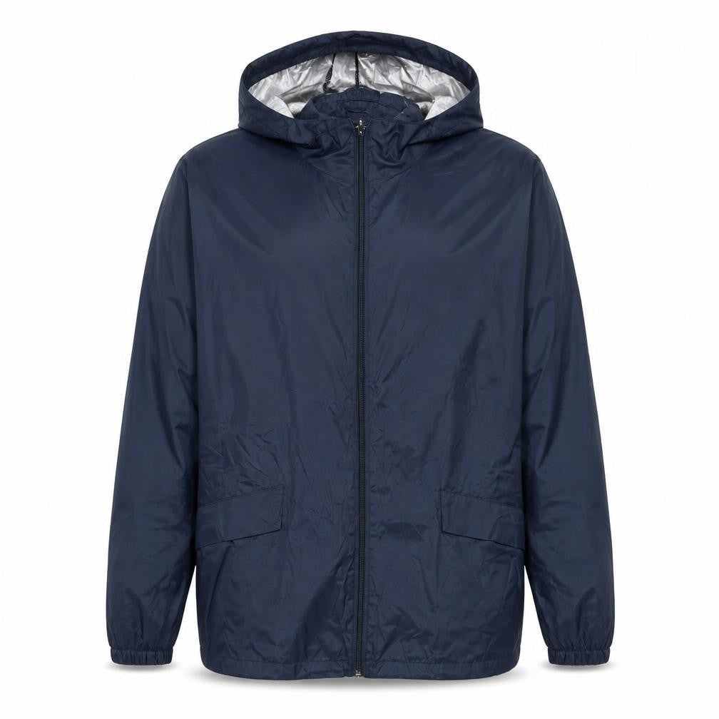Front view of Result men’s blue anorak jacket, size S, zip